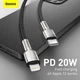 Кабель Baseus Cafule Metal Cable Type-C to Lightning Power Delivery 20W 2.4А 2м (CATLJK-B01) Black - изображение 11