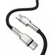 Кабель Baseus Cafule Metal Cable Type-C to Type-C 100W 20V 5A 2м (CATJK-D01) Black - изображение 4
