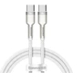 Кабель Baseus Cafule Metal Cable Type-C to Type-C 100W 20V 5A 1м (CATJK-C02) White - зображення 1