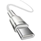 Кабель Baseus Cafule Metal Cable Type-C to Type-C 100W 20V 5A 2м (CATJK-D02) White - зображення 3