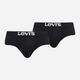 Набір трусів сліпи чоловічий 2 шт Levi's Solid Basic Brief Organic Co 2P 7012239090010 L Чорний (8720245438483) - зображення 1