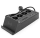 Мережевий фільтр-подовжувач Voltronic G-12H, 4 Socket+4 USB 3,2А+2 Type-C +бездротова зарядка +таймер, 2м, Black - зображення 1
