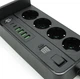 Мережевий фільтр-подовжувач Voltronic G-12H, 4 Socket+4 USB 3,2А+2 Type-C +бездротова зарядка +таймер, 2м, Black - зображення 2