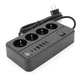 Сетевой фильтр-удлинитель Voltronic G-13, 3000W, 4 Socket + 4 USB 3,2А + 2 Type-C, 2м, Black - изображение 1
