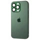 Чохол скляний протиударний матовый AG Silicone + Glass Case with MagSafe для Apple iPhone 14 Pro Max (6.7") Cangling Green - зображення 1