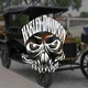 Наклейка на Авто / Мото / Витрину на Стекло Кузов Череп "Harley Davidson" белый цвет - изображение 1