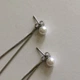 Довгі сережки-підвіски "Silk Earrings" з перлинами Honey Fashion Accessories сріблястий (12088) - зображення 5