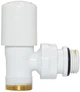 Кран радиаторный угловой БЕЛЫЙ корпус+штуцер Ø1/2" х 24-19 FIRST Carlo Poletti Srl V140111EF - изображение 3