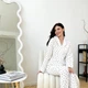 Пижама из муслина XL Белая в коричневые сердца - изображение 6