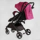 Коляска прогулочная детская JOY Comfort L-20115 цвет РОЗОВЫЙ рама сталь с алюминием футкавер подстаканник - изображение 4