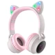 Наушники беспроводные Hoco W27 Cat Ear Wireless Headphones Pink\Grey - изображение 1