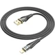 Кабель USB Hoco U121, USB to Lightning, 2.4А, 1.2m, чорний - зображення 4