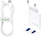Сетевое зарядное устройство Bavin PC910Y 2xUSB-A 2.4A + кабель USB-C White (C-PC910Y-C-W) - изображение 1