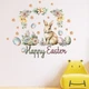 Набор пасхального декора Наклейки Кролик яйца цветы Happy Easter Набор S 55х70см матовая - изображение 1