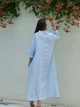 Льняное свободное платье Светло-голубое S - linen island (133444) - изображение 5