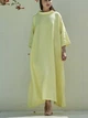 Льняное свободное платье лимонное M - linen island (133450) - изображение 2