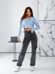 Кофта пуловер в рубчик K5 fashion 2002/4 46-48 голубой - изображение 1