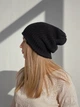 Вязаная шапка утепленная трикотаж D.Hats цвет черный универсальный - изображение 2