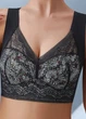 Эластичный топ с формованной кружевной чашкой на широких бретелях Flowers Comfortly No Brand 1272-44 Черный M (70) - изображение 4