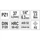 YT-04417 Головка торцева YATO 1/4", PZ1, l=37мм - зображення 3