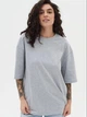 Футболка хлопковая оверсайз длинная женская Ray Oversize Unisex U0104W L/XL Серая (RAY2000000023724) - изображение 1