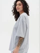 Футболка хлопковая оверсайз длинная женская Ray Oversize Unisex U0104W L/XL Серая (RAY2000000023724) - изображение 4