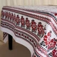 Скатерть для обеденного или кухонного стола, ткань-рогожка, рисунок орнамент крестиком на белом фоне (150см*110см). - изображение 4