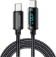 Кабель Essager Enjoy LED Digital Display USB Charging Cable Type C to Type C 100W 2 м Black (EXCTT1-XYA01-P) - зображення 1