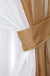 Кухонный комплект VR-Textil № 038к шторки и тюль кофейный с белым 280х170 см (50-144) - изображение 3
