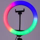 Кільцева світлодіодна LED лампа RGB Arc Ring 13" + tripod 2,1m Black - изображение 5