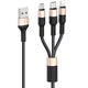 Дата кабель Hoco X26 Xpress 3in1 Lightning -MicroUSB-Type-C (1m) Чорний / Золотий - зображення 1