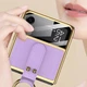 Шкіряний чохол GKK with ring and strap для Samsung Galaxy Z Flip3 Dream Purple - зображення 2