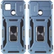 Чохол зі шторкою для камери Camshield Army Ring для Xiaomi Redmi 9C та Xiaomi Redmi 10A, ударостійкий кейс з кільцем-тримачем та функцією підставки Light Blue - изображение 3