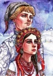 Почтовая открытка Cardsforsoul "Оксана и кузнец Вакула" 10,5 Х 14,8 см - изображение 1