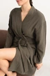 Женский халат COSY Duna из фактурного муслина XL, хаки M61W - изображение 5