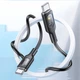 Дата кабель Hoco U120 Transparent explore intelligent power-off PD 60W Type-C to Type-C (1.2m) Black - зображення 5