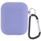 Силиконовый футляр Epik с микрофиброй для наушников Airpods 1/2 Серый / Lavender Gray - изображение 1
