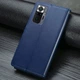Противоударный Кожаный чехол- книжка для Xiaomi Redmi Note 10 Pro / 10 Pro Max GETMAN Gallant (PU) Синий - изображение 6