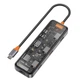 USB-хаб WIWU CB008 Cyber hub 8 in 1 (USB3.0*2+USB2.0*1+SD/TF(3.0)+HDMI(4K30)+PD+RJ45) Space Gray - зображення 1