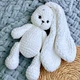 Вязаная игрушка Зайчик плюшевый, ручная работа Белый - изображение 1