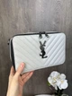 Стильная мини сумочка Yves Saint Laurent каркасная стеганая для девушек серого цвета клатч из экокожи - изображение 2