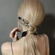 Заколка паличка Анна Ясеницька "Black Rose" срібляста, 17 см - зображення 1