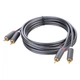 Аудіо кабель RCA на тюльпан RCA подвійний UGREEN 2RCA Male to 2RCA Male Cable (5м). Black - зображення 3