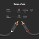 Аудіо кабель RCA на тюльпан RCA подвійний UGREEN 2RCA Male to 2RCA Male Cable (5м). Black - зображення 5