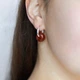 Серьги бусины из натурального камня Сердолик, швенза бублик цвет серебро 22х18мм фур-ра гип-ный сплав - изображение 3