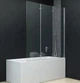 Стеклянная шторка для ванны AVKO Glass RDW02-J3 Серебро, двухсторонняя, каленое стекло Simply Glass, 40+40+40х140 см - изображение 4