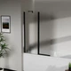 Стеклянная шторка для ванны AVKO Glass W436 Матовая, Черный, двухсторонняя, каленое стекло Simply Glass, 50+40х140 см - изображение 2