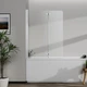 Стеклянная шторка для ванны AVKO Glass RDW02-J2 Серебро, двухсторонняя, каленое стекло Simply Glass, 60+40х140 см - изображение 3