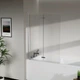 Стеклянная шторка для ванны AVKO Glass RDW02-J2 Серебро, двухсторонняя, каленое стекло Simply Glass, 50+50х140 см - изображение 4