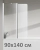 Скляна шторка для ванни AVKO Glass W436 Срібло, двостороння, гартоване скло Simply Glass, 50+40х140 см - зображення 1